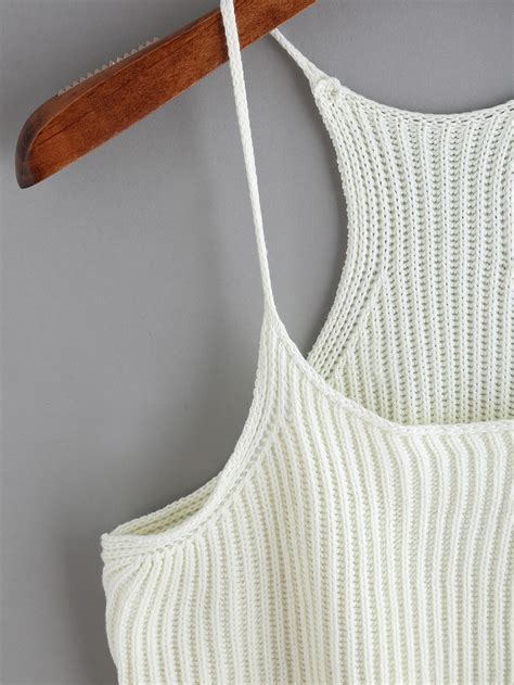 Women Spaghetti Strap Knit Cami Topfor Women Romwe