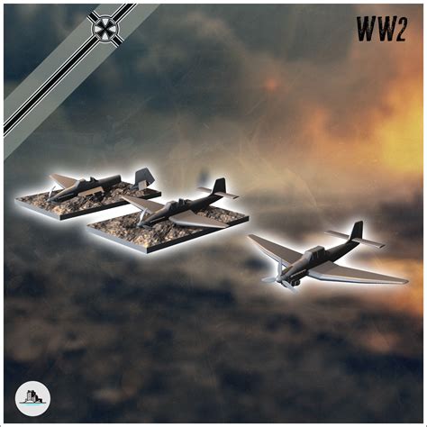 Set of three Junkers Ju 87 Stuka German dive bomber with intact and ...