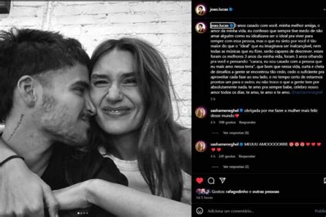 João Lucas marido de Sasha Meneghel celebra 3 anos de casado a