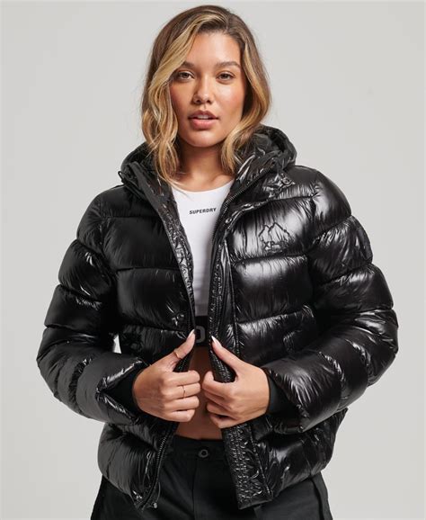 Femme Doudoune à capuche Shine Sports Noir Superdry FR