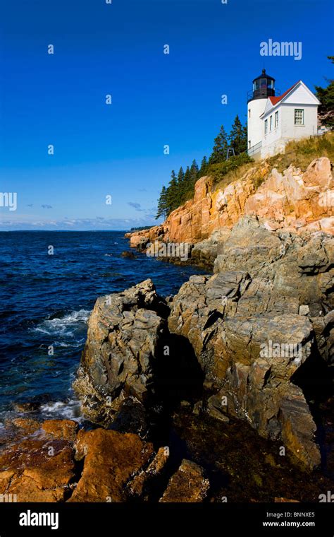 Bass Harbour Head Lighthouse USA America Glen Ellis Falls United States