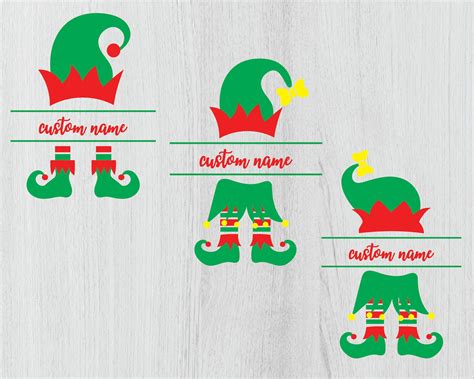 Split Elf Monogram Svg Bundle Elf Svg Christmas Svg Etsy