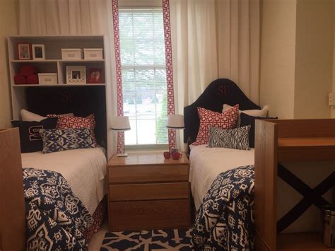 Pittman At Samford University Dorm Room In Red White And Blue