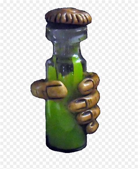 Ghoulish Hand With Vial Of Green Slime Hd Png Download 487x945