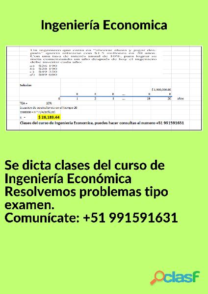 Clases Remotas Ingenieria Economica En Lima Callao Clasf