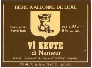 Flaschenetikett V Keute Di Nameur Brouwerij Lefebvre Belgiencol Be