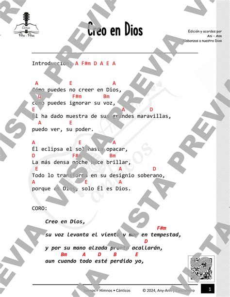 Creo En Dios Letra Y Acordes De Guitarra Pdf