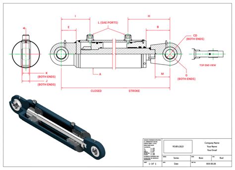 Pre Engineered Cylinder Drawing Application Aggressive Hydraulics