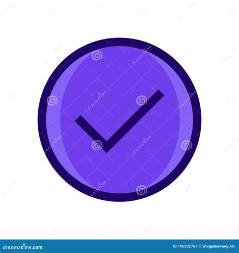 Check Mark Purple Symbol Icon Vector Illustration Stock Vector