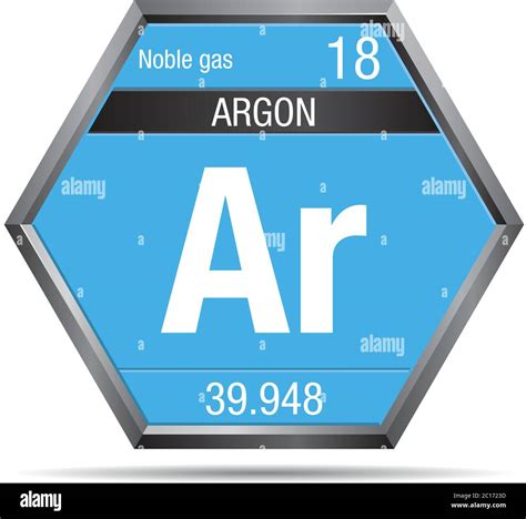 Symbole Argon Sous Forme D Hexagone Avec Cadre M Tallique L Ment