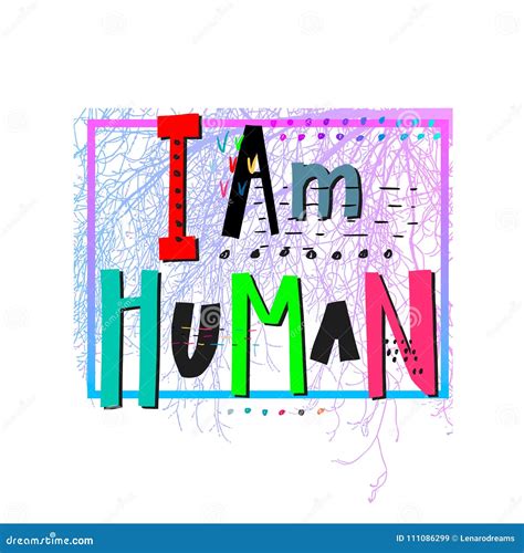 I Am Human Heart Shirt Print Quote Lettering Stock Illustration