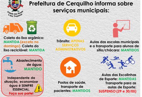 Notícia Prefeitura de Cerquilho informa sobre serviços municipais