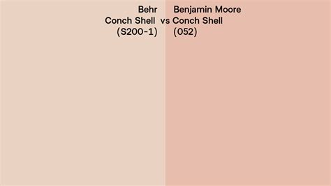 Behr Conch Shell S Vs Benjamin Moore Conch Shell Side By