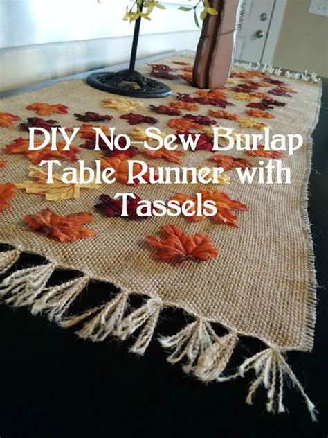 Diy No Sew Burlap Table Runner With Tassels Sunshine And Munchkins