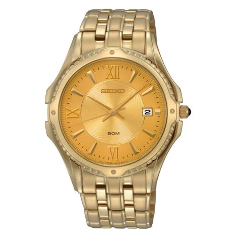 Seiko Mens Gold Tone Stainless Steel Bracelet Watch In Gold For Men Lyst