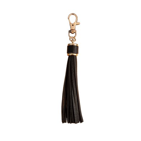 Large Faux Leather Tassel Black