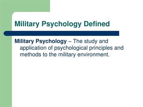 PPT - Military Psychology: Overview PowerPoint Presentation, free download - ID:321777