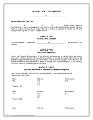 Maine Mutual Wills Containing Last Will And Testaments For Man And