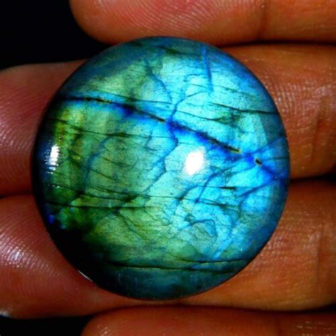 Naturel Multi Violet Brillant Labradorite 64 10Cts Rond Cabochon