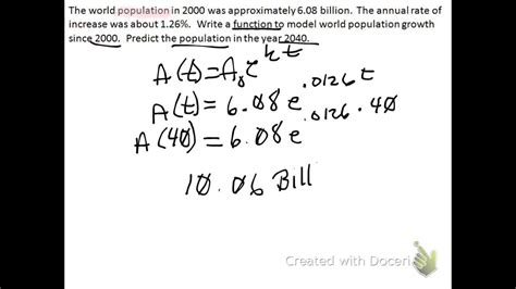 Exponential Growth And Decay Word Problems Worksheet With Answers