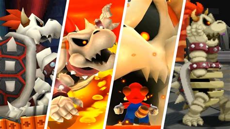 Evolution Of Dry Bowser Battles In Super Mario Games Youtube