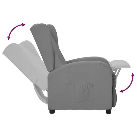 LeDivil Fauteuil Inclinable Gris Similicuir HB A7 Cdiscount Maison