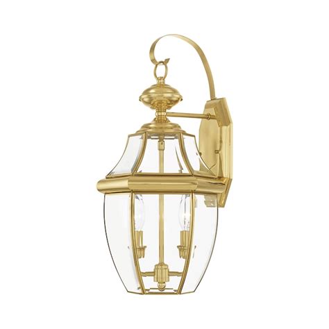 Livex Lighting Monterey 2 Light 20 25 In H Polished Brass Outdoor Wall Light In The Outdoor Wall