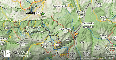 Trasa Do Schronisko Pttk W Dolinie Roztoki Mapa Turystyczna Pl