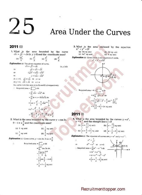 NDA Maths Previous Years Questions With Solutions Area Under Curves