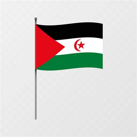 Premium Vector Sahrawi Arab Democratic Republic Flag On Flagpole