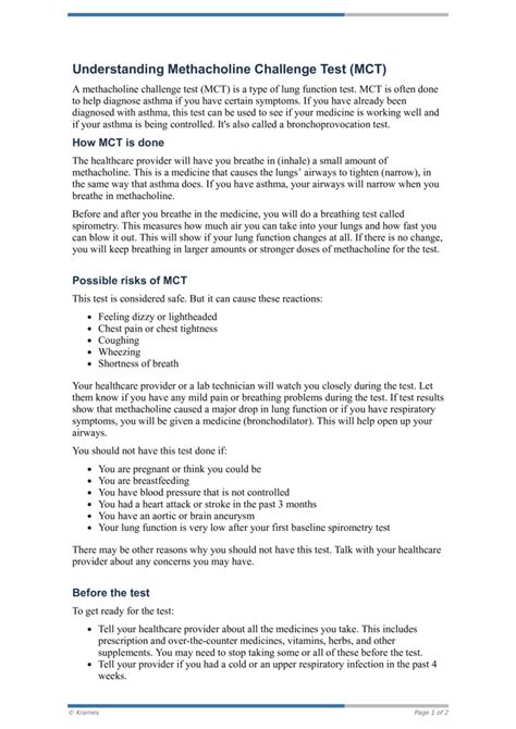 Text - Understanding Methacholine Challenge Test (MCT) - HealthClips Online