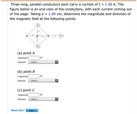 Solved Three Long Parallel Conductors Each Carry A Current Of