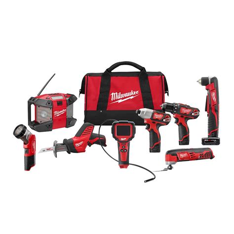 Milwaukee M12 12 Volt Lithium Ion Cordless Combo Kit 8 Tool 2495 28