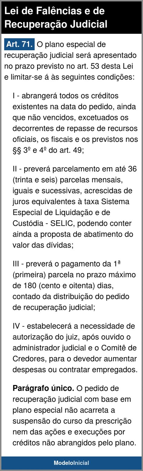 Artigo 71 Lei de Falências e de Recuperação Judicial 2005