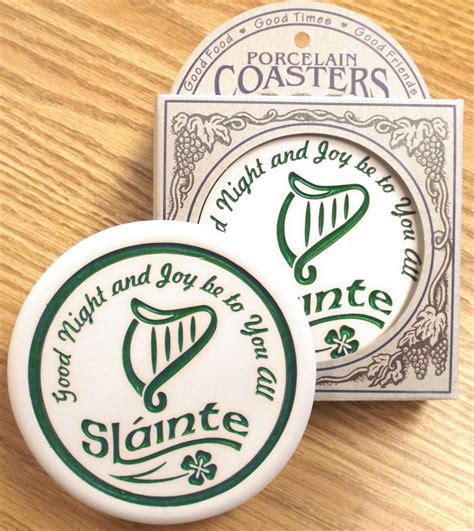 Slainte Celtic Boxed Set Of 4 In Porcelain Coasters Etsy