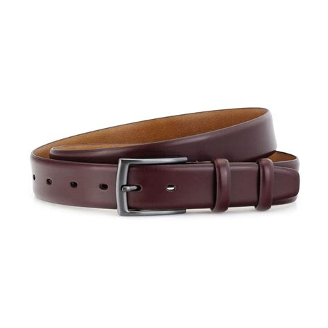 Buy Mens Burgundy Dress Belt Real Leather 35 Cm