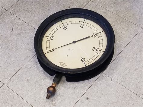 Vintage Jas P Marsh Face Pressure Gauge Npt Bottom Mount