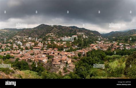 Mountain Traditional Village Of Kakopetria Troodos Cyprus Stock Photo