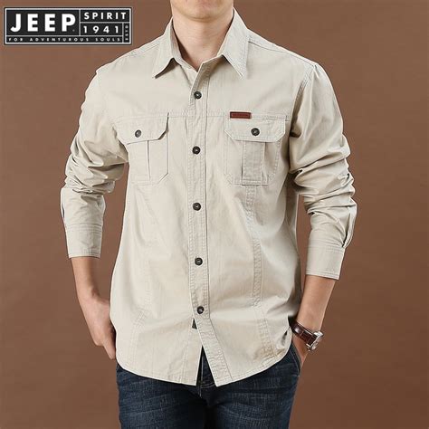 Jeep Spirit 1941 Estd เสื้อเชิ้ตแขนยาว ระบายอากาศ สไตล์ทหาร สําหรับผู้ชาย Shopee Thailand