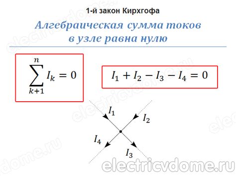 Первый закон Кирхгофа для электрической цепи