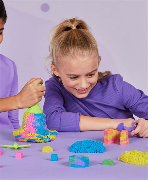 Kinetic Sand Squish N Create With Blue Yellow And Pink Play Sand Macys