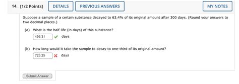 Solved Suppose A Sample Of A Certain Substance Decayed To Chegg