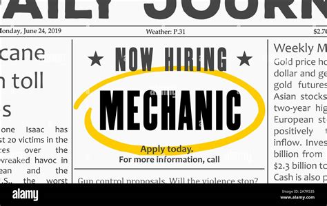 Job Vacancy Mechanic Hi Res Stock Photography And Images Alamy