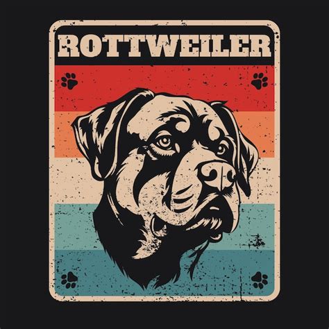 Premium Vector Rottweiler Dog Retro Vintage Tshirt Design Vector