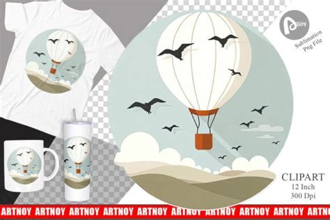 Bird Hot Air Balloon Clipart Graphic By Artnoy Creative Fabrica