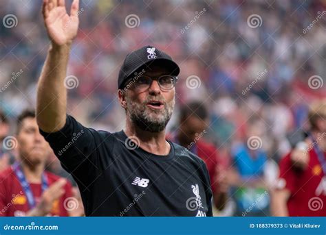 Jurgen Klopp Coach Manager Of Liverpool Fc Celebrating In The Uefa