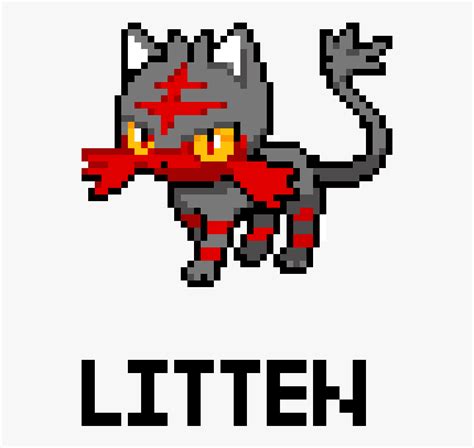 Colors Download Settings Pixel Art Pokemon Litten Hd Png Download