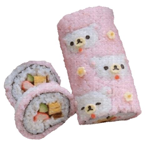 Kawaii Sushi Pink Roll Free Png Picmix
