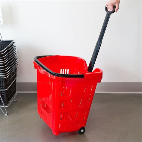 Regency Red X Plastic Grocery Market Shopping Basket