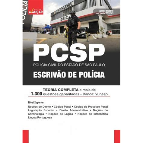 Pcsp PolÍcia Civil Do Estado De SÃo Paulo EscrivÃo De PolÍcia